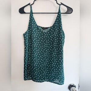 Banana Republic Green Floral Spaghetti Strap Top